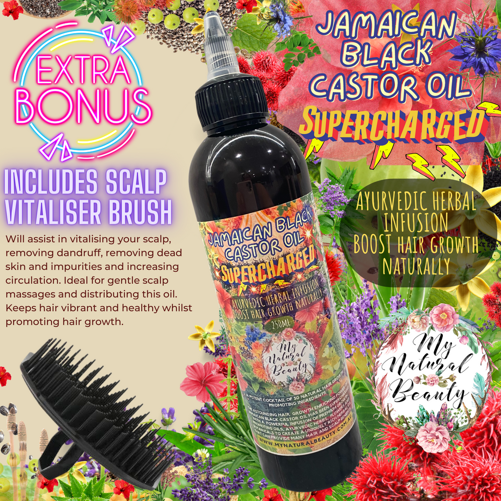 MY NATURAL BEAUTY    Jamaican Black Castor Oil SUPERCHARGED Ayurvedic Herbal Infusion