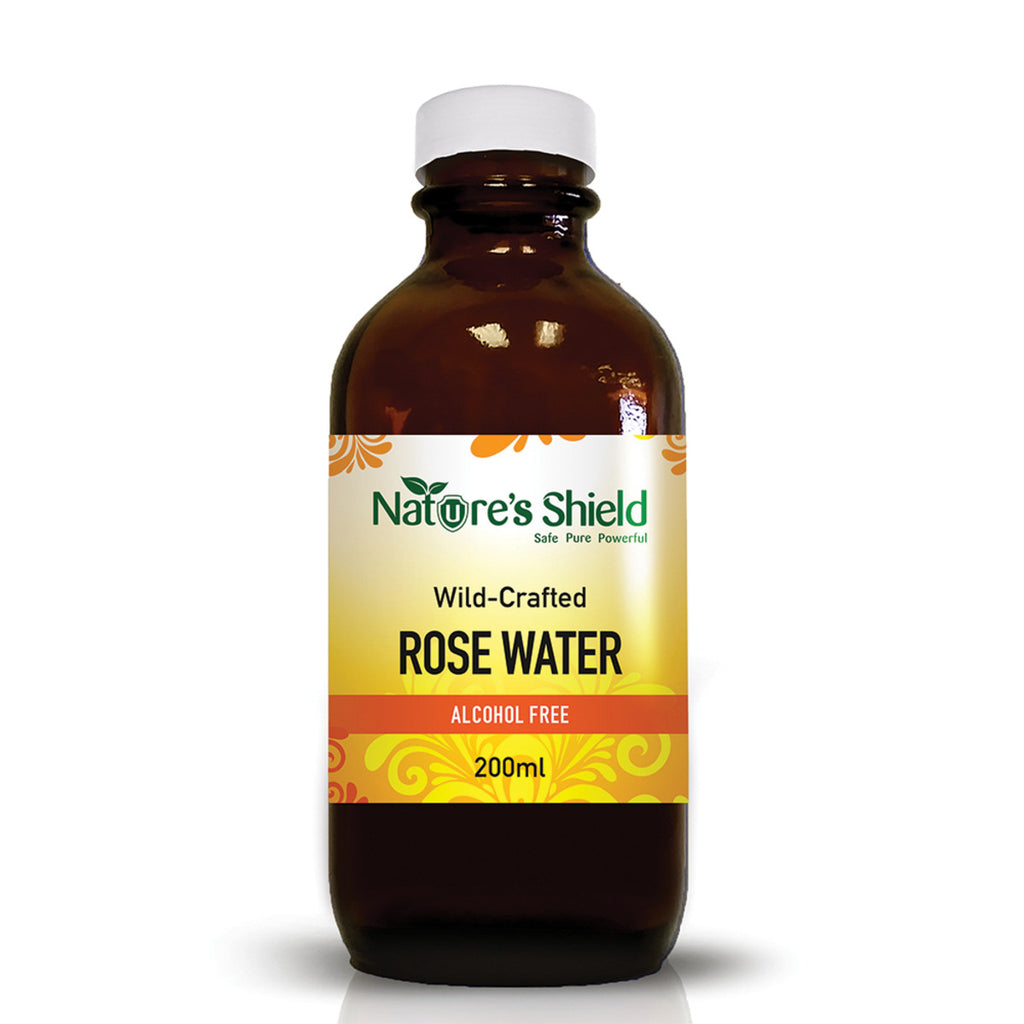 Nature's Shield Wild-Crafted Rose Water 200ml. Sydney Australia. Use in Food and beverages and cosmetic/ hair. Cromer NSW. Sydney Australia. Free delivery Australia wide for orders over $60.00.
