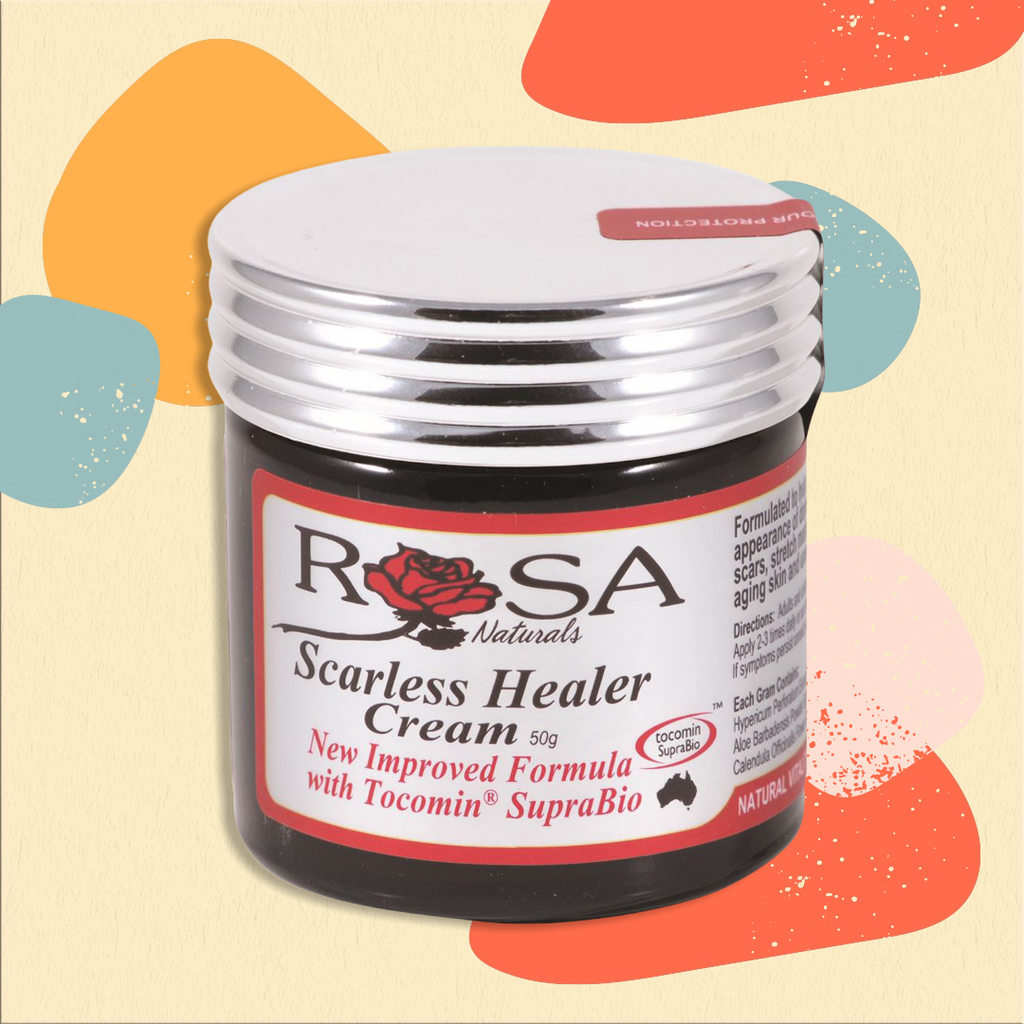 Rosa Scarless Healer Cream 50g. Best scar scream after caesarian c-section. Heal scars. Buy online Northern Beaches 