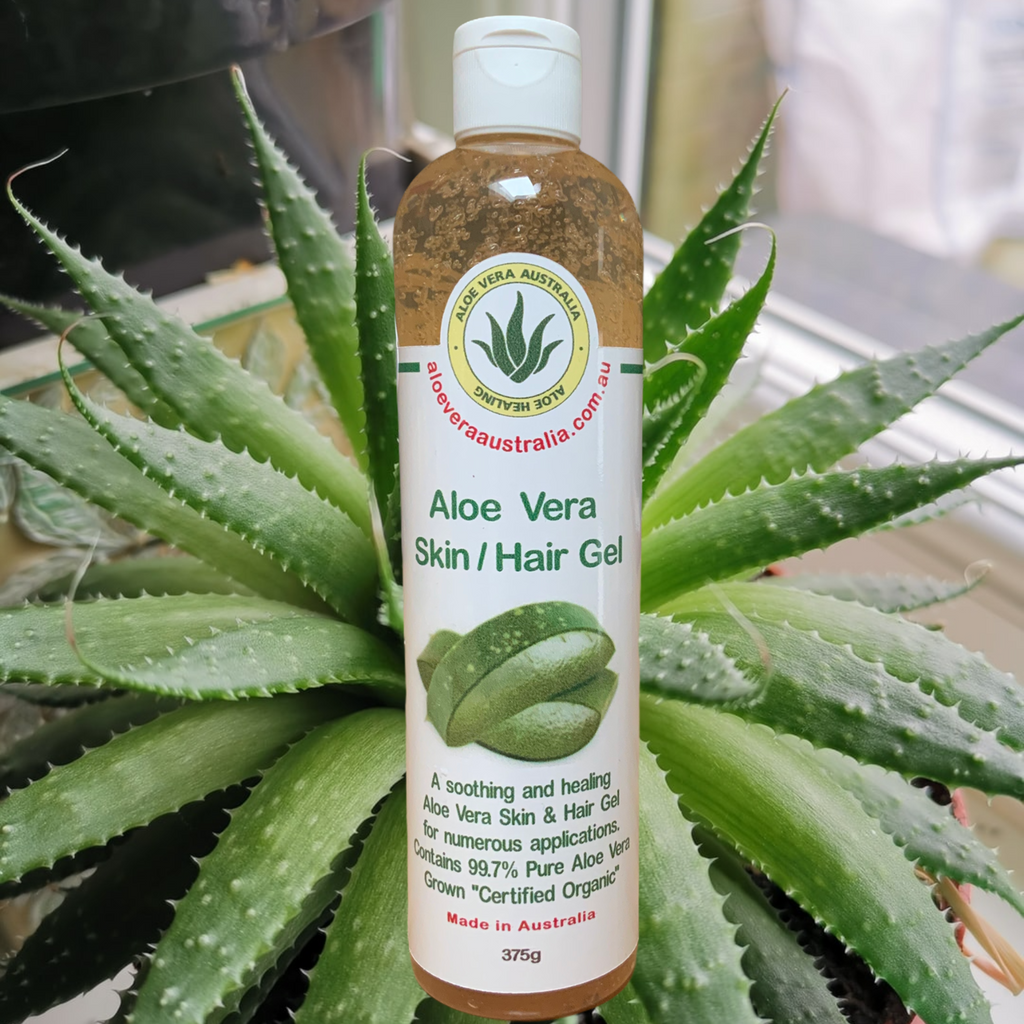 Soothing and healing Aloe Vera gel. Organic Australian 