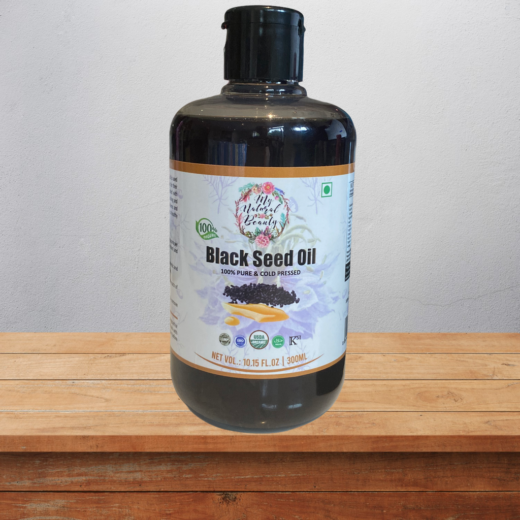 100% PURE ORGANIC BLACK SEED OIL- 300ml  100% PURE and NATURAL NIGELLA SATIVA OIL (Cold-Pressed)   Ingredients: 100% NIGELLA SATIVA OIL (Cold-Pressed) (this is made from 100% Pure Organic Black Seeds)
