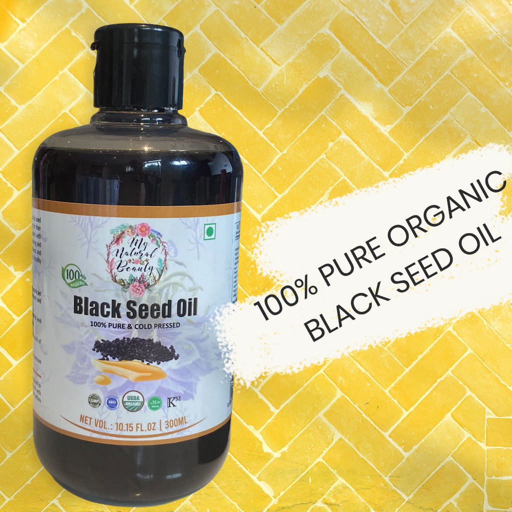 100% PURE ORGANIC BLACK SEED OIL- 300ml 100% PURE AND NATURAL NIGELLA SATIVA OIL (Cold-Pressed)     FREE SHIPPING AUSTRALIA WIDE FOR ALL ORDERS OVER $60.00     Ingredients: 100% NIGELLA SATIVA OIL (Cold-Pressed) (this is made from 100% Pure Organic Black Seeds).