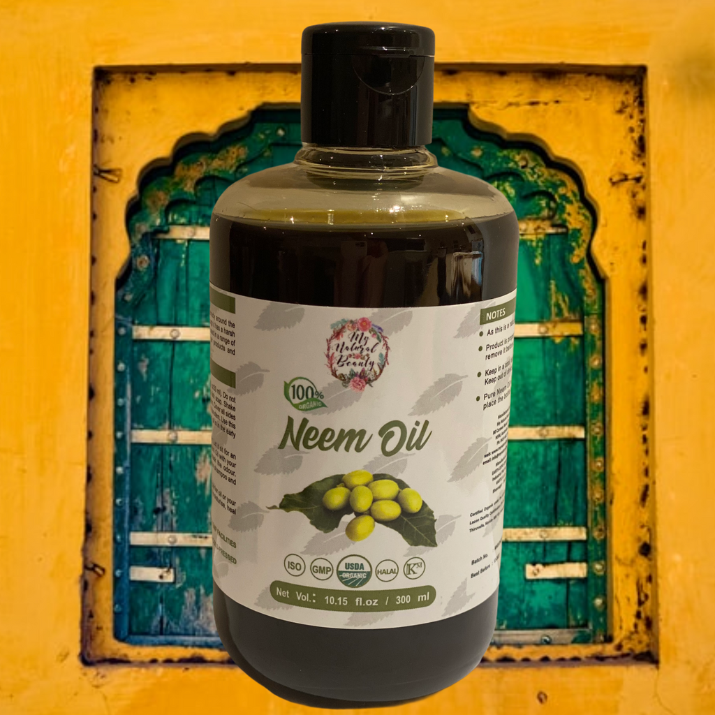 Neem oil- 100% Pure and Organic.Neem oil can also be added to a warm bath to treat larger areas of the body. ECZEMA- Apply daily to dry and affected areas to assist with the relief of symptoms. Use Sparingly. Skin may redden on first use as it brings symptoms to the fore before breaking them down.