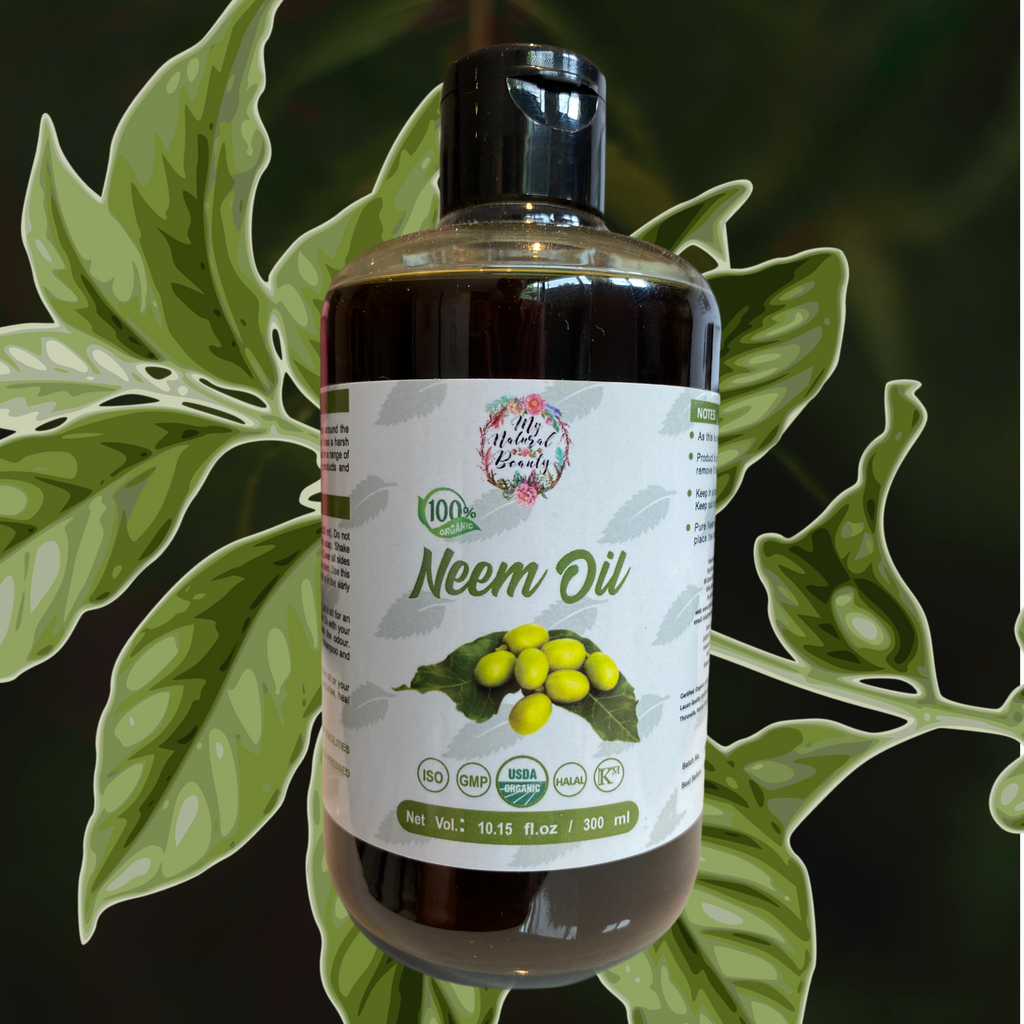 Neem Oil is often used in beauty regimens and skin care to:  •	      treat dry skin and wrinkles •	      stimulate collagen production •	      reduce scars •	      heal wounds  •	      treat acne •	      minimize warts and moles •	      treat Athlete’s foot and fungal conditions.
