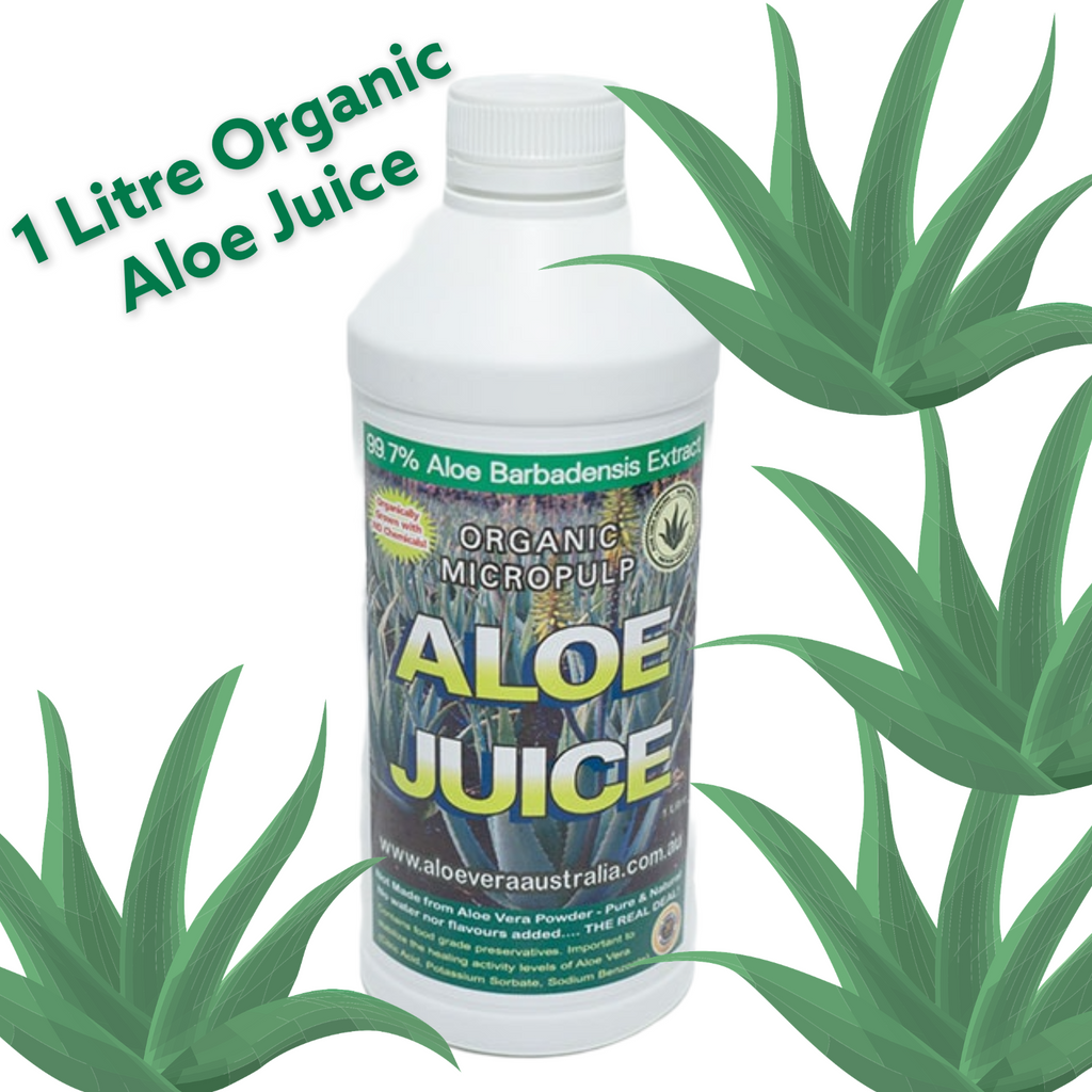 1 Litre Organic Australia Aloe Vera Juice for drinking. For humans, pets and animals