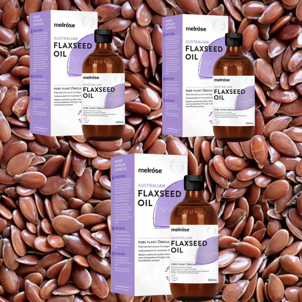 Melrose Australian Flaxseed Oil 500ml bulk buy. 3x 5400ml bottles. Buy online and save