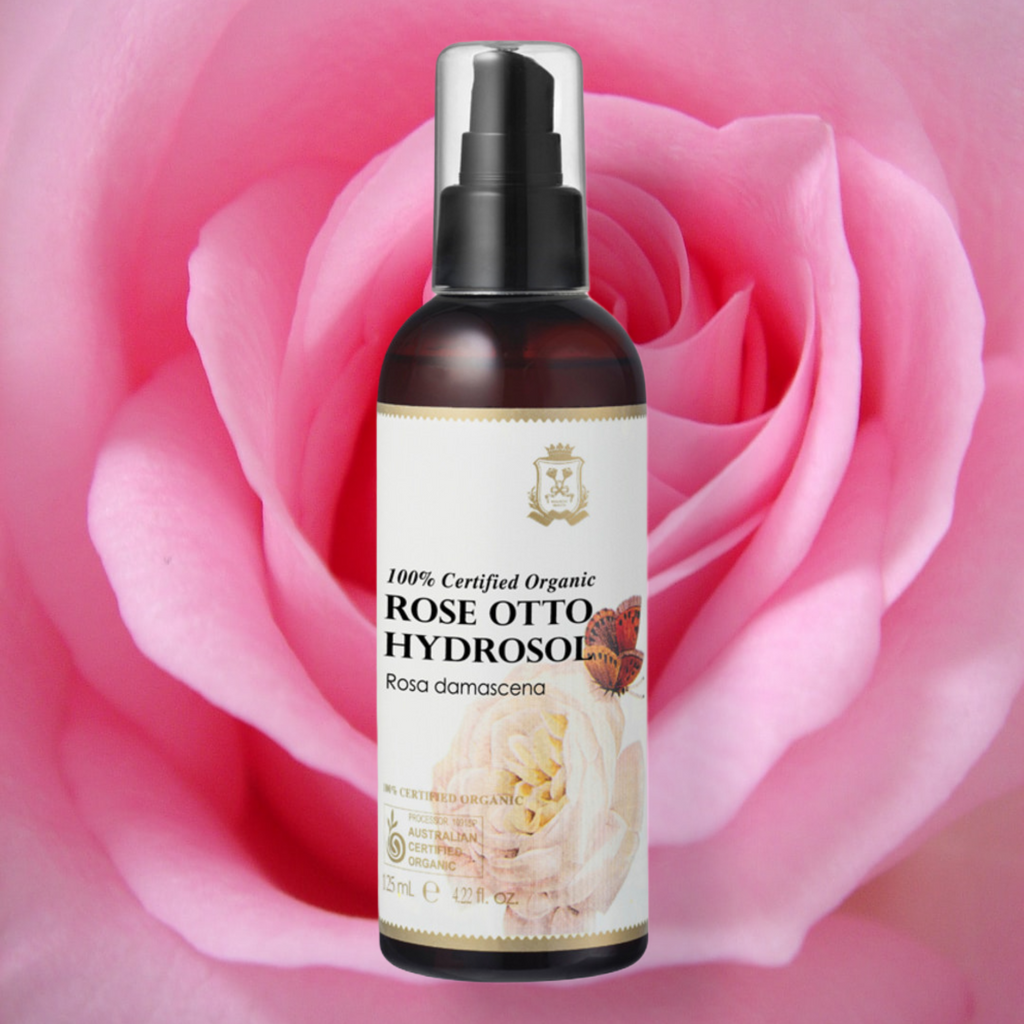 Ausganica 100% Certified Organic Hydrosol Rose Otto 125ml     PRODUCT INFORMATION   SKU: AHD04  Hydrate and refresh your skin with this delicate 100% certified organic floral water distilled from the petals of rosa damascena. Your skin will feel refreshed, hydrated and more supple and your senses uplifted.  Botanical Name:	Rosa damascena Method of Extraction: 	Distillation Parts of Plant Used:	Flower  Origin: 	Bulgaria    * All natural and pure floral water as is from nature, without any artificial additive