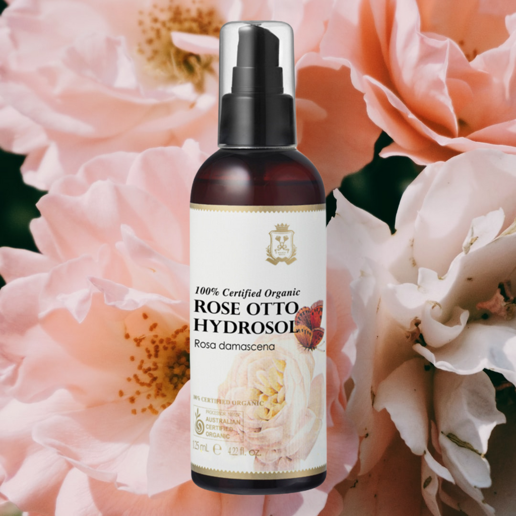 Ausganica 100% Certified Organic Hydrosol Rose Otto 125ml     PRODUCT INFORMATION   SKU: AHD04  Hydrate and refresh your skin with this delicate 100% certified organic floral water distilled from the petals of rosa damascena. Your skin will feel refreshed, hydrated and more supple and your senses uplifted.  Botanical Name:	Rosa damascena Method of Extraction: 	Distillation Parts of Plant Used:	Flower  Origin: 	Bulgaria    * All natural and pure floral water as is from nature, without any artificial additive