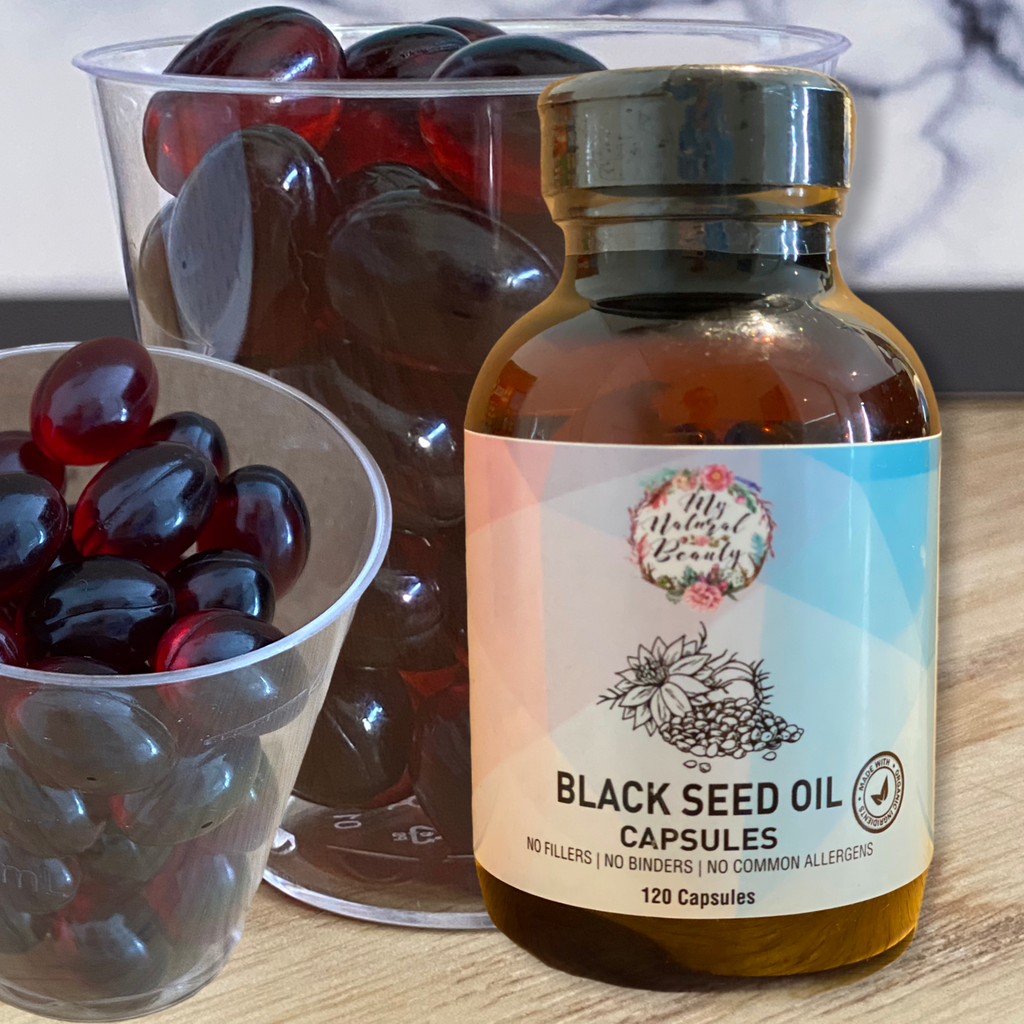ORGANIC BLACK SEED OIL CAPSULES- 120 Capsules  100% PURE and NATURAL ORGANIC BLACK SEED OIL CAPSULES (NIGELLA SATIVA OIL) (Cold-Pressed)  Ingredients: BLACK SEED OIL (NIGELLA SATIVA OIL) (Cold-Pressed), soft gel capsules.  120 capsules provides 60 servings of two capsules. Each serving contains 900mg of Black Seed Oil. Australia. Halal