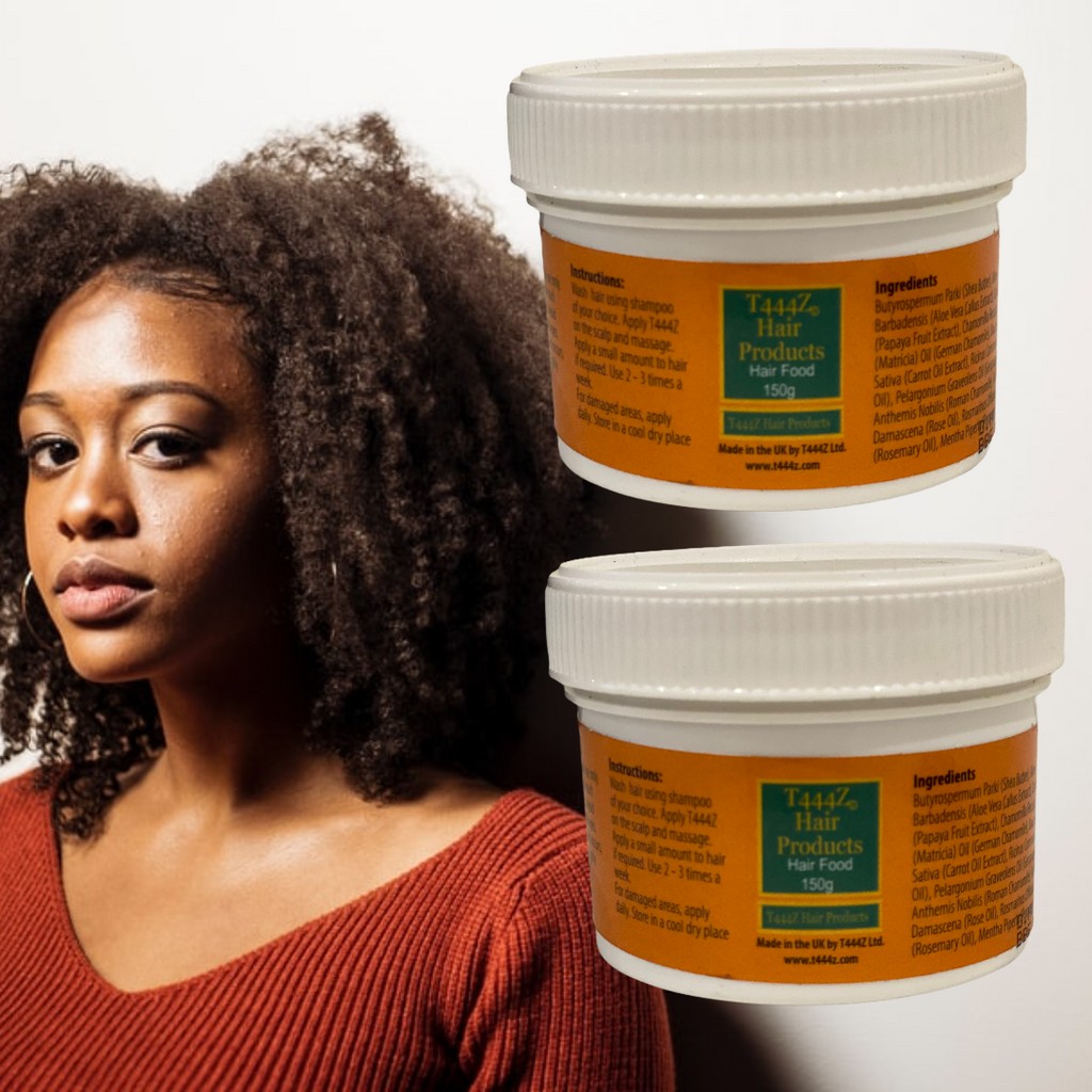 T444z Hair food -150g x 2 jars    For hair growth, treating hair loss and hair line damage, flaky scalp, dry hair and thin hair.       Developed from plant extracts, T444Z hair food is a very effective hair product. It is a cocktail of different extracts that have been proven to deal with different hair problems. Hair loss, hair line damage, thinning hair, brittle and dry hair, itchy scalp and dry scalp are some common problems experienced. These need not bother you anymore as T444Z hair food will stop them