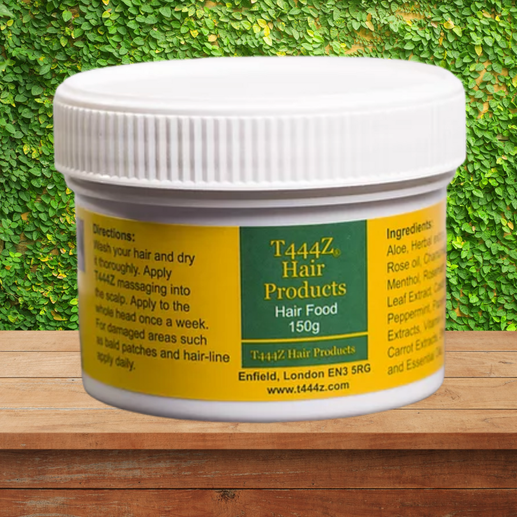 T444Z Hair Food- 150g  Developed from plant extracts, T444Z hair food is a very effective hair product. It is a cocktail of different extracts that have been proven to deal with different hair problems. Hair loss, hair line damage, thinning hair, brittle and dry hair, itchy scalp and dry scalp are some common problems experienced.  Australia