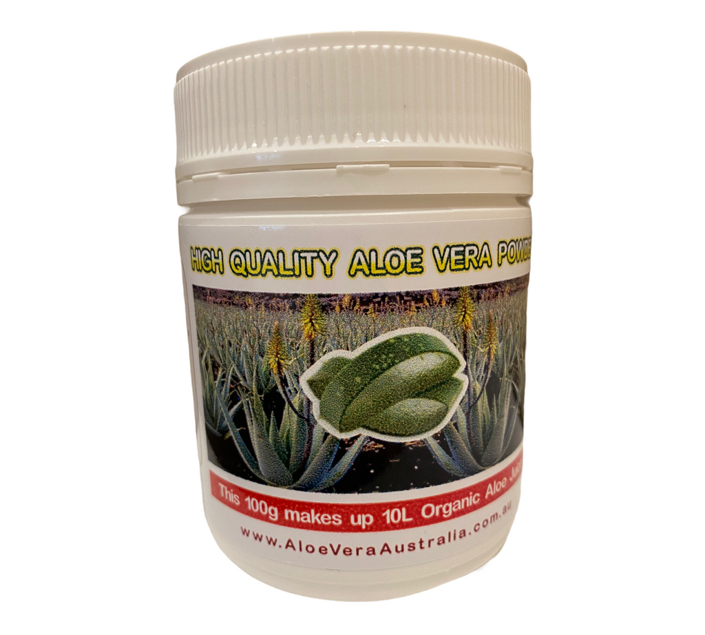 Premium Aloe Vera Powder 100g Makes 10 Lts Aloe Vera Juice  Free Shipping for all orders over $60.00 Australia wide.     Organically Grown Aloe Vera No Preservatives  Brand- Aloe Vera Australia    