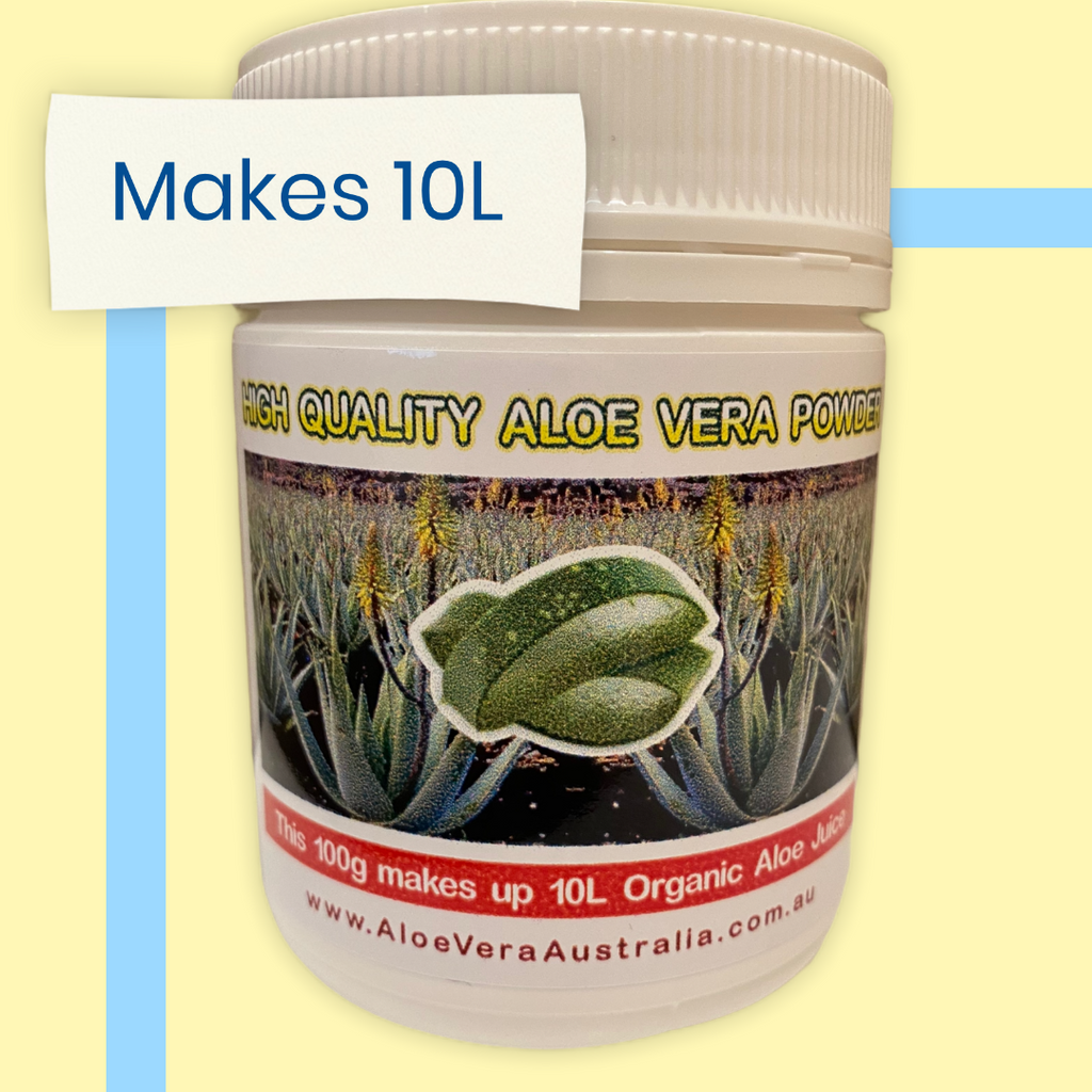 Premium Aloe Vera Powder Australia. Organic. Buy online. Makes 10 litres. Amazing reviews.