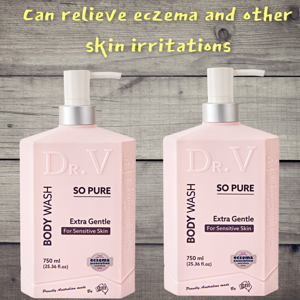 Dr. V Body Wash So Pure (Extra Gentle for Sensitive Skin) 750ml x 2 Twin pack- Save $10.00 off the RRP for two bottles. On sale. Buy two bottles and save $10.00