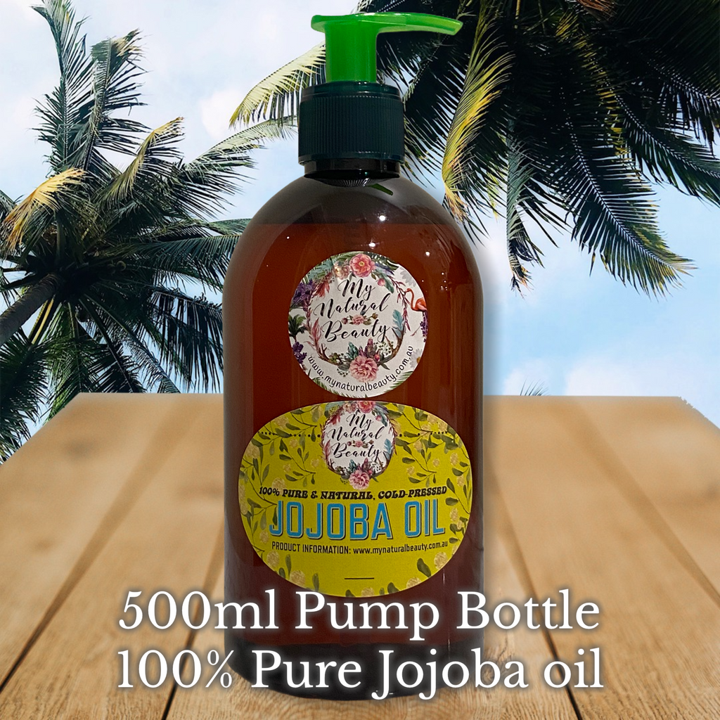 500ml pure Jojoba Oil in pump bottle. My Natural Beauty. Free shipping over $60.00 Australia wide. Northern beaches Sydney