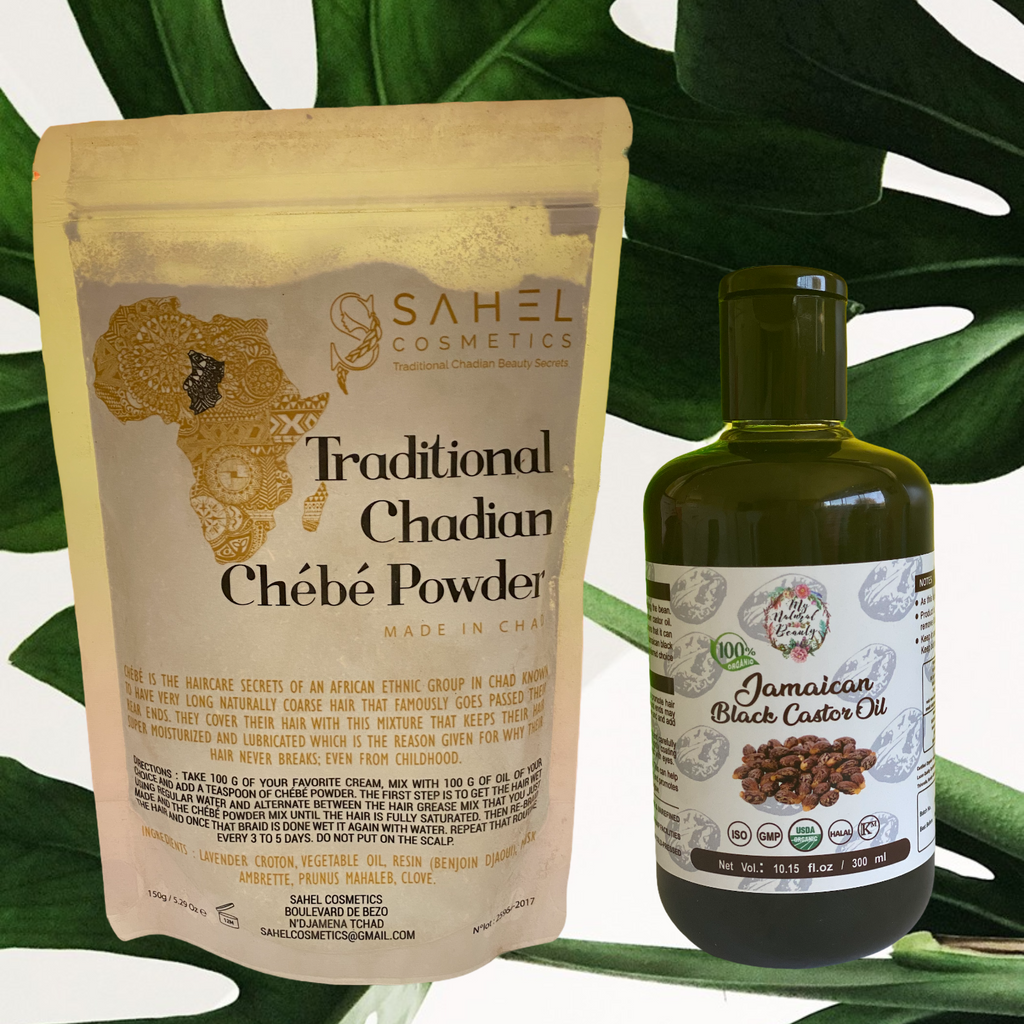 Chebe and Jamaican Black Castor Oil.