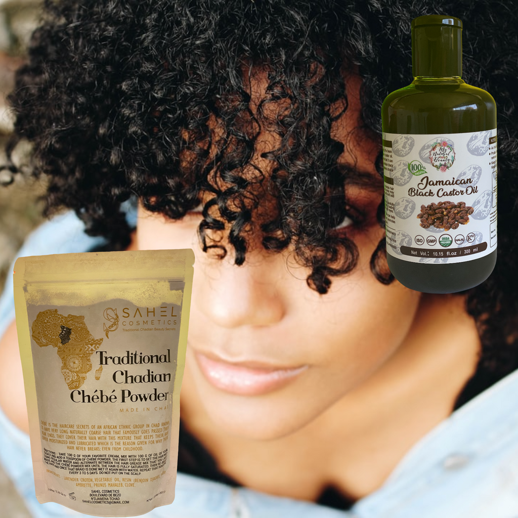 Chebe and Jamaican Black Castor Oil.