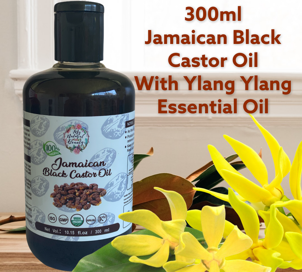 Jamaican Black Castor Oil with Organic Ylang Ylang- 300mls. Buy online Australia. Hair loss oil . Grow hair naturally.