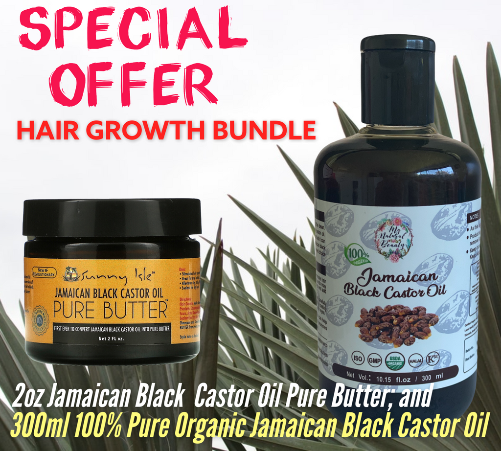 Natural Hair growth products. Australia. Supplier of natural hair growth products Australia.JAMAICAN BLACK CASTOR OIL PURE BUTTER & OIL -DUO HAIR GROWTH PACK SPECIAL