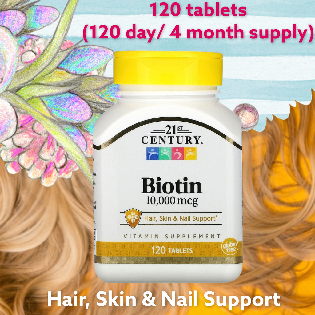 Biotin Buy online Australia.Description   ·       Hair, Skin & Nail Support ·       Vitamin Supplement ·       Gluten Free ·       Guaranteed Quality Laboratory Tested   Biotin is part of the B-complex vitamins that provides support for hair, skin, & nail health. It is an essential nutrient for normal metabolism of carbohydrates, proteins and fats.