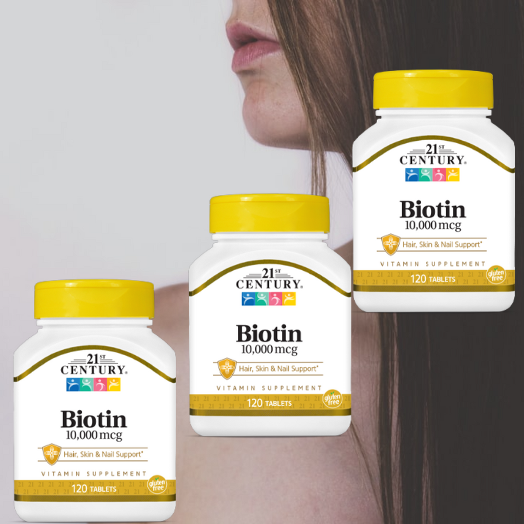 ·       Hair, Skin & Nail Support ·       Vitamin Supplement ·       Gluten Free ·       Guaranteed Quality Laboratory Tested   Biotin is part of the B-complex vitamins that provides support for hair, skin, & nail health. It is an essential nutrient for normal metabolism of carbohydrates, proteins and fats. Biotin. Excellent reviews