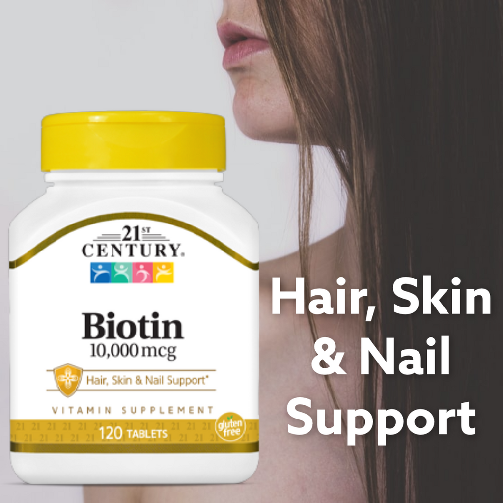 21st Century, Biotin, 10,000 mcg, 120 Tablets . Buy online Australia. Hair, Skin and nail support. High strength Biotin for hair, skin and nail support.