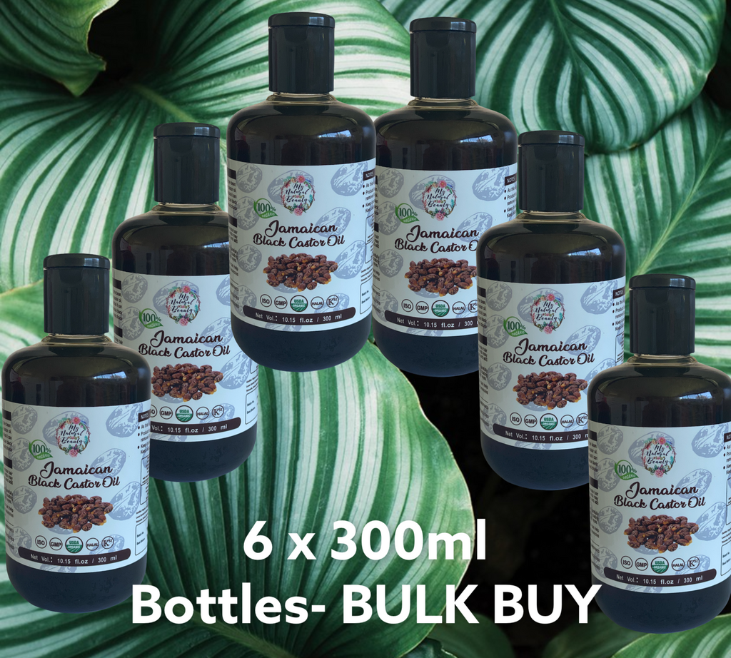 100% Pure Organic Jamaican Black Castor Oil  - BULK BUY- 6x 300ml Bottles This is a 6 pack of our 100% Pure Organic Jamaican Black Castor Oil. Buy in bulk and save! This product ships for FREE Australia wide.
