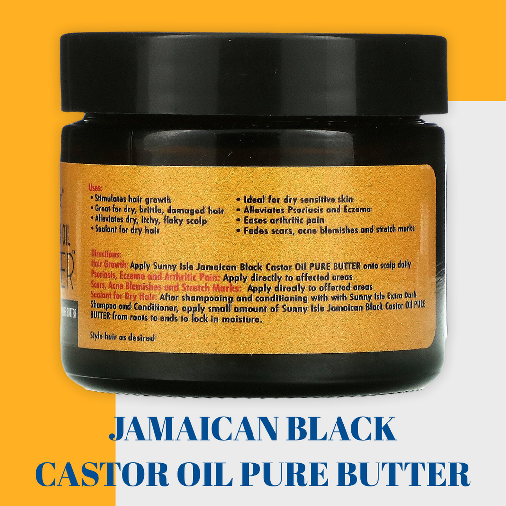 Sunny Isle Jamaican Black Castor Oil is now... Pure Butter! The Sunny Isle brand is the first ever to convert Jamaican Black Castor Oil into Pure Butter! The conversion of Jamaican Black Castor Oil into Pure Butter is Revolutionary and the first of its kind.100% natural. Zero fillers added. The Only ingredient are Ricinus Communis (Castor Seed Oil).