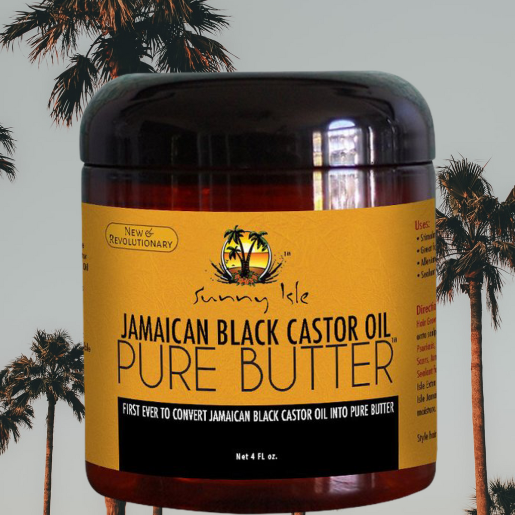 Sunny Isle Jamaican Black Castor Oil PURE BUTTER 4 oz. (118ml)  FREE SHIPPING AUSTRALIA WIDE FOR ALL ORDERS OVER $60.00     Sunny Isle Jamaican Black Castor Oil is now... PURE BUTTER! The Sunny Isle brand is the first ever to convert Jamaican Black Castor Oil into PURE BUTTER! The conversion of Jamaican Black Castor Oil into PURE BUTTER is REVOLUTIONARY and the first of its kind. 100% natural. Zero fillers added. The ONLY ingredient is Ricinus Communis (Castor Seed Oil).