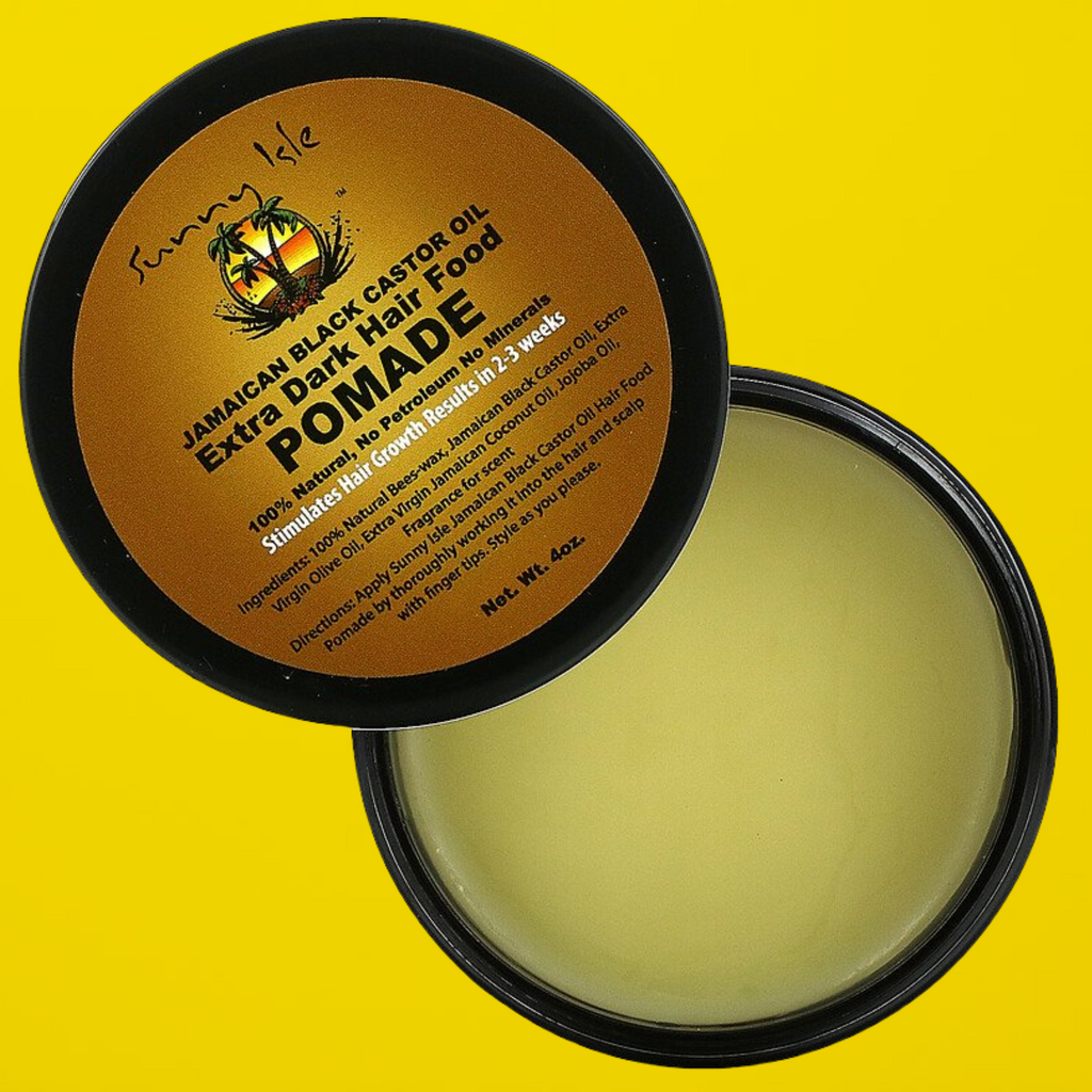 Sunny Isle Extra Dark Jamaican Black Castor Oil Hair Food Pomade 4 oz.     FREE SHIPPING AUSTRALIA WIDE FOR ALL ORDERS OVER $60.00     Feed your luscious tresses with Sunny Isle’s 100% all-natural Extra Dark Jamaican Black Castor Oil Hair Food Pomade. It is the perfect solution for moisturising a dry scalp and preventing hair breakage while combating frizzy hair and fighting dandruff. It's especially effective on natural or transitioning hair as it adds definition and shine to your every style.