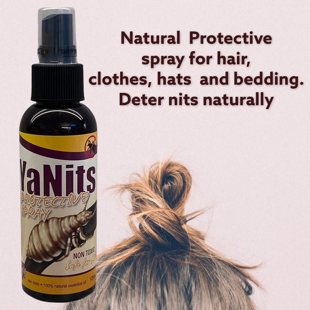 head lice protection and nit protection. Natural head lice spray. Natural remedy for head lice. Deter nits naturally