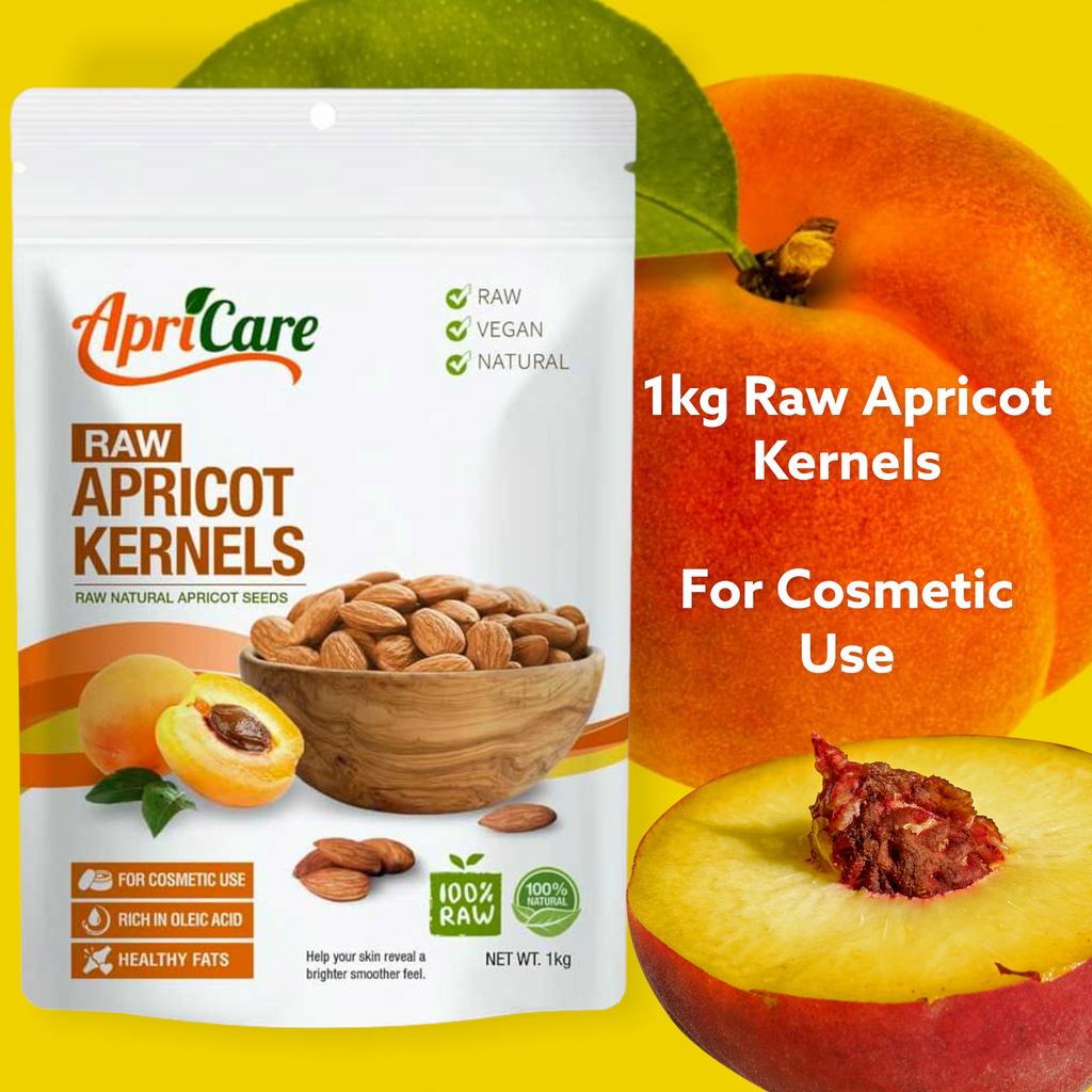 Apricot Kernels help in the removal of dead cells found on the surface of the skin, leaving it supple and smooth. It can also help to remove all traces of impurities without drying the skin. Apricare's raw apricot kernels are a 100% natural, unadulterated (raw) product. Apricot Kernels can be used for scrubs and bath salts or as a mild abrasive exfoliant. Additionally, Apricot Seeds are used in soaps, salves and scrubs to restore healthy and add a vibrant glow to the skin.