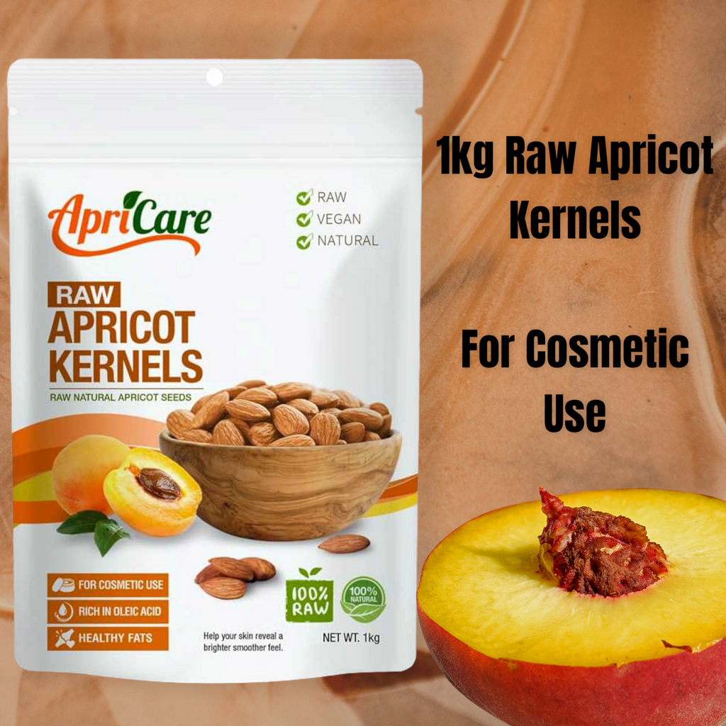 APRICARE Apricot Kernels Raw - 1kg  Raw Natural Apricot Seeds     FREE SHIPPING FOR ALL ORDERS OVER $60.00 AUSTRALIA WIDE     Apricare Raw Apricot Kernels are natural, vegan friendly and 100% raw. Apricare 100% all natural apricot kernels originate from wild apricot trees. The apricots are gently harvested by hand, then the kernels are carefully removed and slowly and gently air dried. Cosmetic ingredient