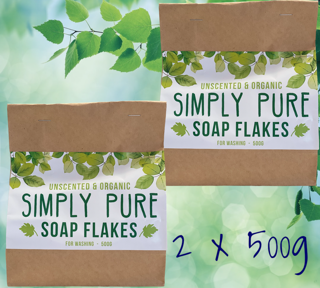 Simply Pure Washing Powder  UNSCENTED & ORGANIC SIMPLY PURE SOAP FLAKES FOR WASHING   500g