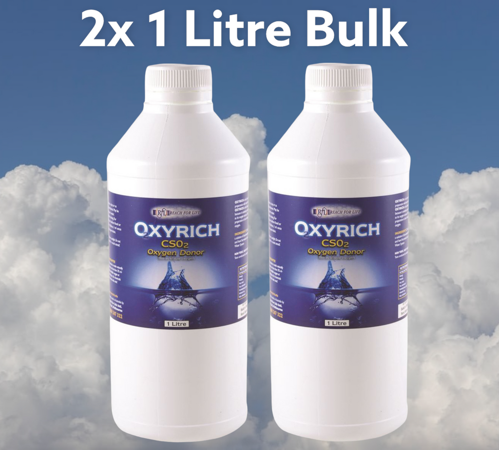 Reach For Life Oxyrich Bulk 2x 1L Concentrated Liquid Oxygen Supplement  THIS PRODUCT QUALIFIES FOR FREE SHIPPING AUSTRALIA WIDE  Product Information (written by the manufacturer, Reach for Life Health) For better health, try Oxyrich supplements, which help boost the body’s Oxygen levels.   