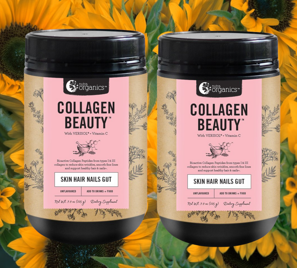 On sale Collagen Beauty. Buy online.Nutra Organics Collagen Beauty- Unflavoured- 225g x 2    225 g net powder x 2 jars     Glow from the inside out with Collagen Beauty™ with VERISOL®, a natural formulation to reduce skin wrinkles and smooth fine lines, increase skin hydration and elasticity, and support healthy hair & nails~. 