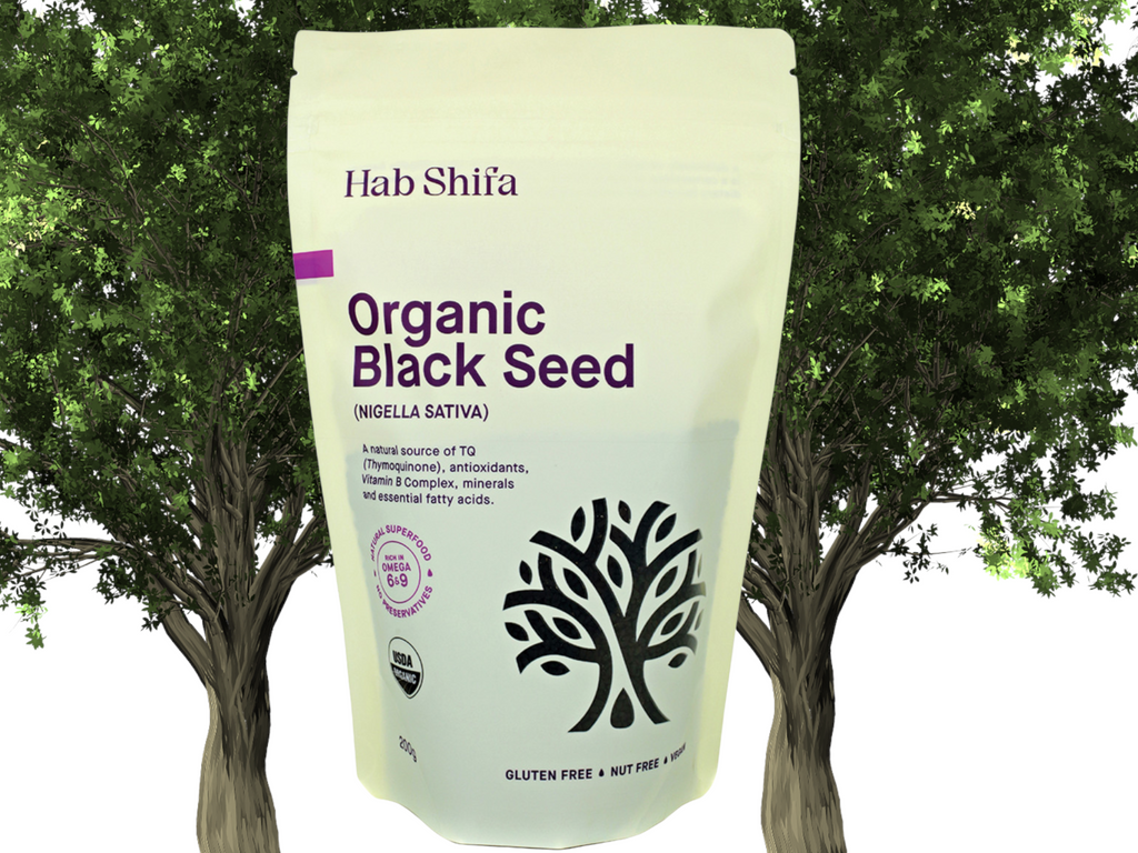Hab Shifa Organic Black Seed 200g (NIGELLA SATIVA)       Overview:  Nigella Seed (Black Seed) is a super-food and contains over 100 different constituents- including vitamins, minerals and a high concentration of Essential Fatty Acids.  Black Seed can be taken as a supplement on its own or can be sprinkled on cereals, muesli, and salads. It can also be added to breads and shakes.