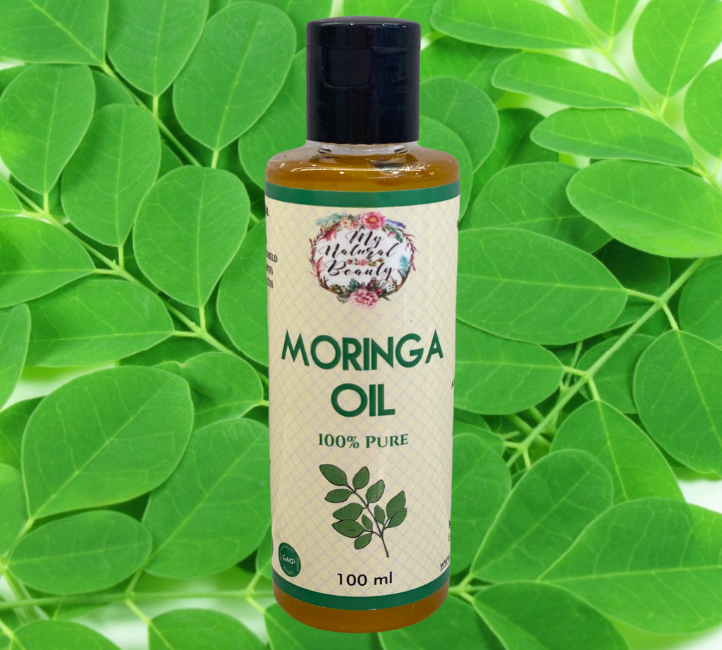 INGREDIENT: 100% Pure Moringa Oliefera Oil       Some of the many Beauty Benefits of Using Moringa Oil for Hair, Skin and Acne.     ·      Can be used for Anti-aging. Moringa Oil rich in Cytokinins and Zeatin. Zeatin promotes cellular growth and delays the aging process by nourishing and supporting cell tissue.