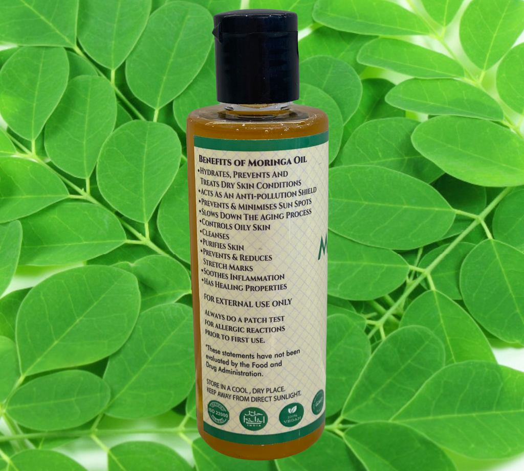 Moringa Oil – 100ml 100% Pure, Cold-Pressed and Organic  What is Moringa Oil?    Moringa Oil is extracted from the seeds of the most nutrient-dense tree on the planet. This tree is also knows as the drumstick tree. Moringa Oil is a rich source of powerful vitamins, antioxidants and minerals that meet all of your skin needs.  Buy Australia. Moringa Oil