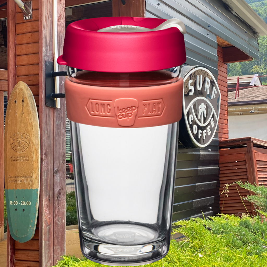 KeepCup Brew Long Play Reusable Coffee Cup- 16oz/454ml- Amaryllis     Colour: Amaryllis Size: L 16oz/454ml Range: Brew Longplay