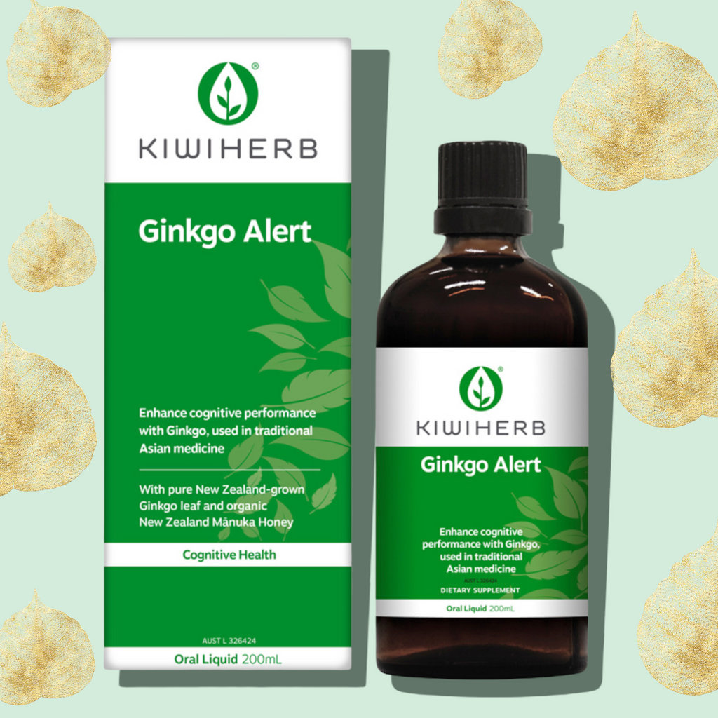 Ginkgo Biloba- Fast acting Potent Liquid Formula- Kiwiherb Ginkgo Alert 200ml. Kiwiherb. Buy Kiwiherb online at My Natural Beauty. Sydney Australia.