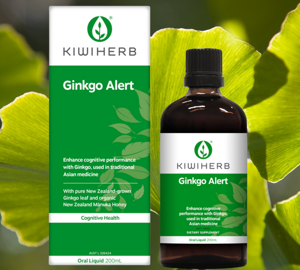  Kiwiherb Ginkgo Alert is a fast-acting herbal aid containing NZ-grown Ginkgo and Ginger, which are traditionally used in Asian herbal medicine to support cognitive function, enhance cognitive performance and promote healthy blood circulation. This easy to use liquid formulation may be ideal in maintaining cognitive health and during times when mental clarity and focus is required. 