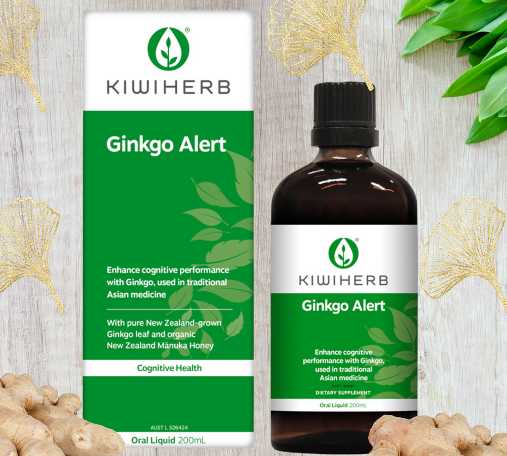  Kiwiherb Ginkgo Alert is a fast-acting herbal aid containing NZ-grown Ginkgo and Ginger, which are traditionally used in Asian herbal medicine to support cognitive function, enhance cognitive performance and promote healthy blood circulation. This easy to use liquid formulation may be ideal in maintaining cognitive health and during times when mental clarity and focus is required. 