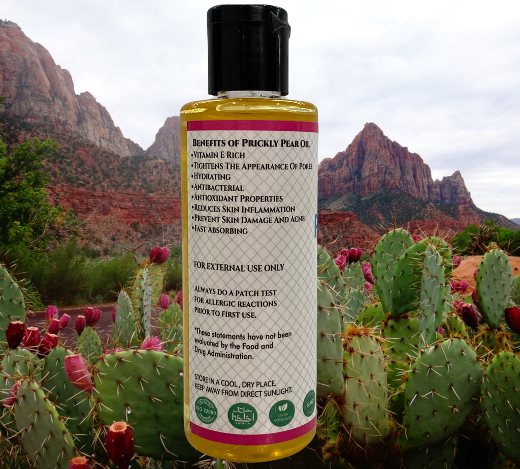 Prickly Pear Oil is a highly-moisturising, skin-softening oil derived from a cactus. Prickly Pear Oil benefits the skin with its remarkable hydrating and anti-aging properties. Originating in Morocco, Prickly Pear Oil also comes from the seeds of the Opuntia Ficus Indica cactus. This precious oil has been a beloved beauty secret of Morocco's native Berber women for many centuries and is highly regarded for its potent moisturising properties