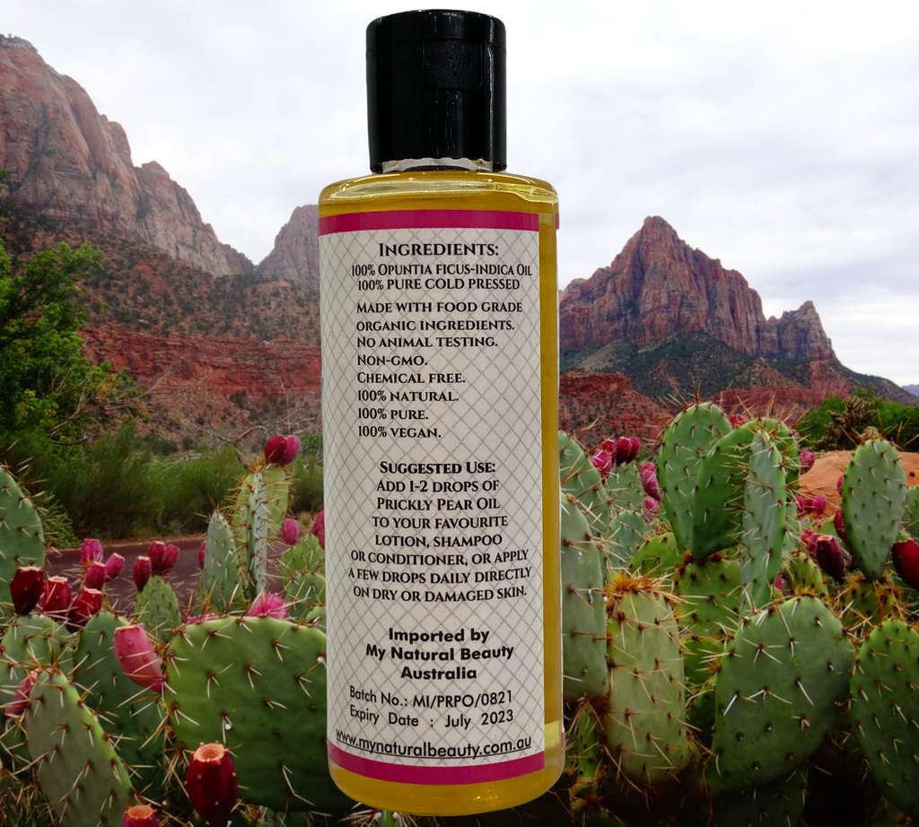 Prickly Pear Oil is a highly-moisturising, skin-softening oil derived from a cactus. Prickly Pear Oil benefits the skin with its remarkable hydrating and anti-aging properties. Originating in Morocco, Prickly Pear Oil also comes from the seeds of the Opuntia Ficus Indica cactus. This precious oil has been a beloved beauty secret of Morocco's native Berber women for many centuries and is highly regarded for its potent moisturising properties