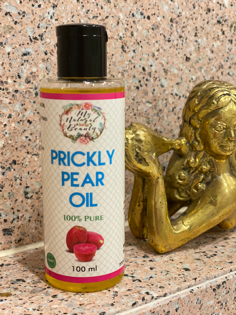 Prickly Pear Oil – 100ml    100% Pure, Cold-Pressed and Organic  100% Pure Authentic Opuntia Ficus Indica Seed Oil from Morocco Authentic, Pure Prickly Pear Seed Oil from the original source.   INGREDIENT: 100% Pure Opuntia Ficus-Indica oil (100% Pure Prickly Pear Seed Oil)