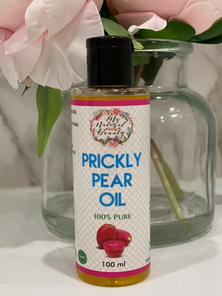 Prickly Pear Oil – 100ml    100% Pure, Cold-Pressed and Organic  100% Pure Authentic Opuntia Ficus Indica Seed Oil from Morocco Authentic, Pure Prickly Pear Seed Oil from the original source.   INGREDIENT: 100% Pure Opuntia Ficus-Indica oil (100% Pure Prickly Pear Seed Oil)