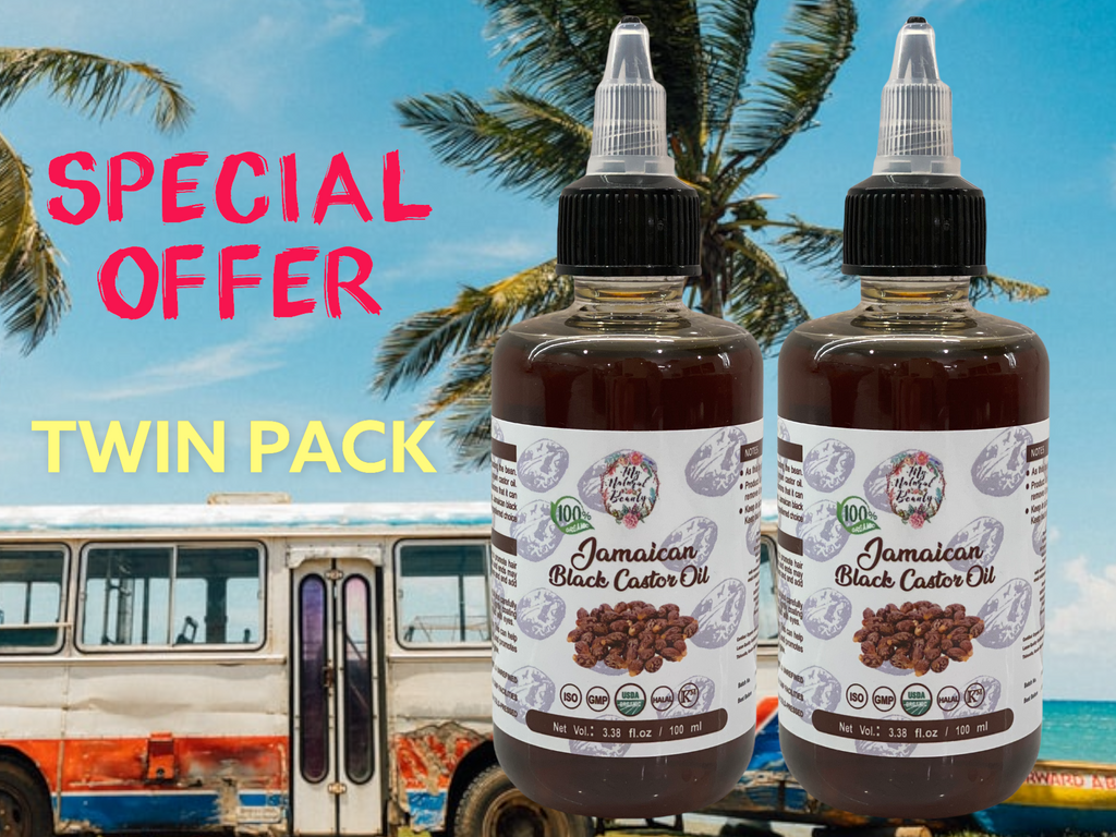 100% Pure Organic Jamaican Black Castor Oil with applicator lids- 2x 100 ml bottles. Buy online Australia. Northern Beaches Australia. Buy Sydney Australia. Natural hair growth. Best Jamaican Black Castor Oil Australia.