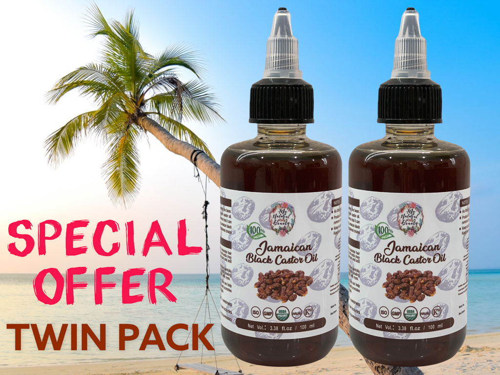 100% Pure Organic Jamaican Black Castor Oil with applicator lids- 2x 100 ml bottles.   100ml/ 3.38 fl.oz x 2 ·      Each bottle comes with an additional lid (a special applicator lid) you can use for easy scalp application. This lid allows you to easily apply this product directly to your scalp. ·      USDA Certified Organic ·      Traditional Handmade with Typical and Traditional roasted castor beans smell ·      100% Pure Jamaican Black Oil with no additives or  preservatives ·       