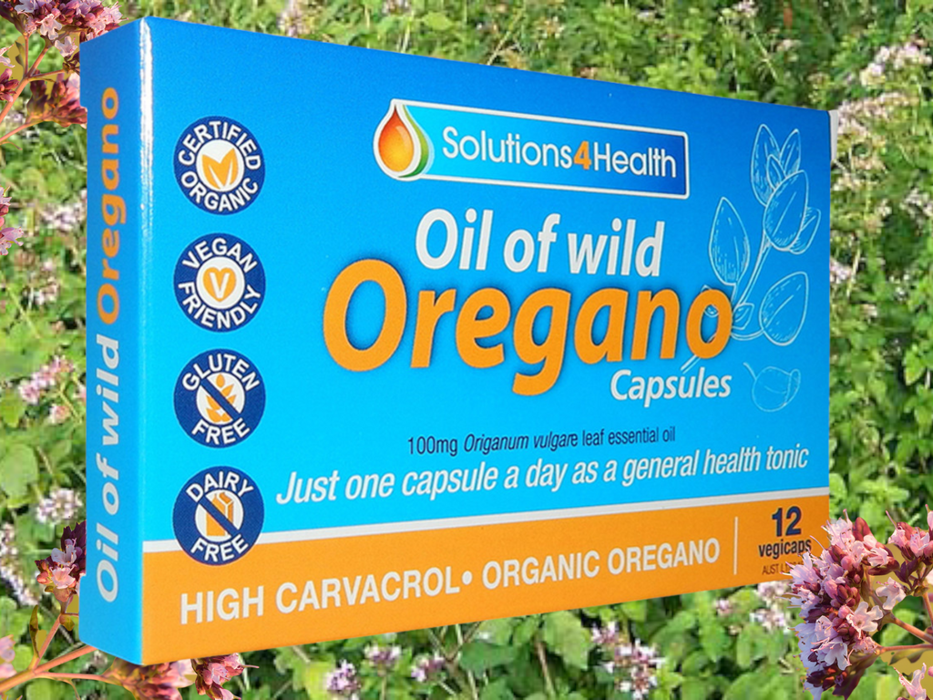 Certified organic oregano oil (Origanum vulgare). Oil of oregano capsules. Buy online at My Natural Beauty Australia.
